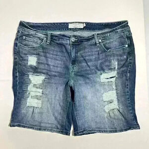 Torrid Distressed Denim Shorts - Blue